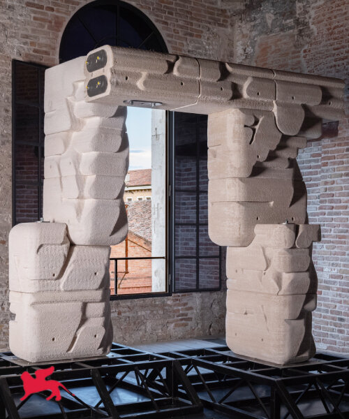 OZRUH and ETH zurich repurpose marble dust into 3D printed stone installation in venice