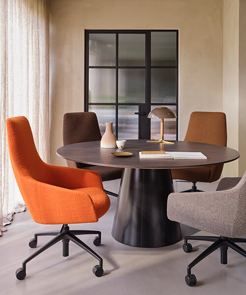 boss design dresses uma chair in bio-based foam refining carbon-free sculptural elegance