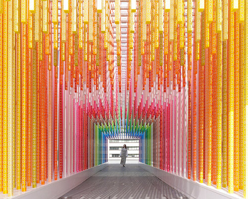emmanuelle moureaux visualizes a century with vibrant '100 colors path' in tokyo
