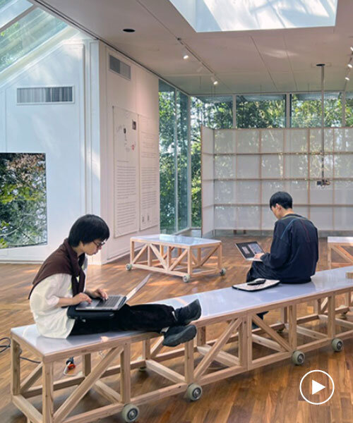 site-specific installations by studio heech fuse korean pavilion with biennale's giardini trees