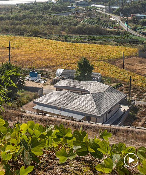 undulating roof crowns 50-year-old farmhouse renovation by drawing works in korea